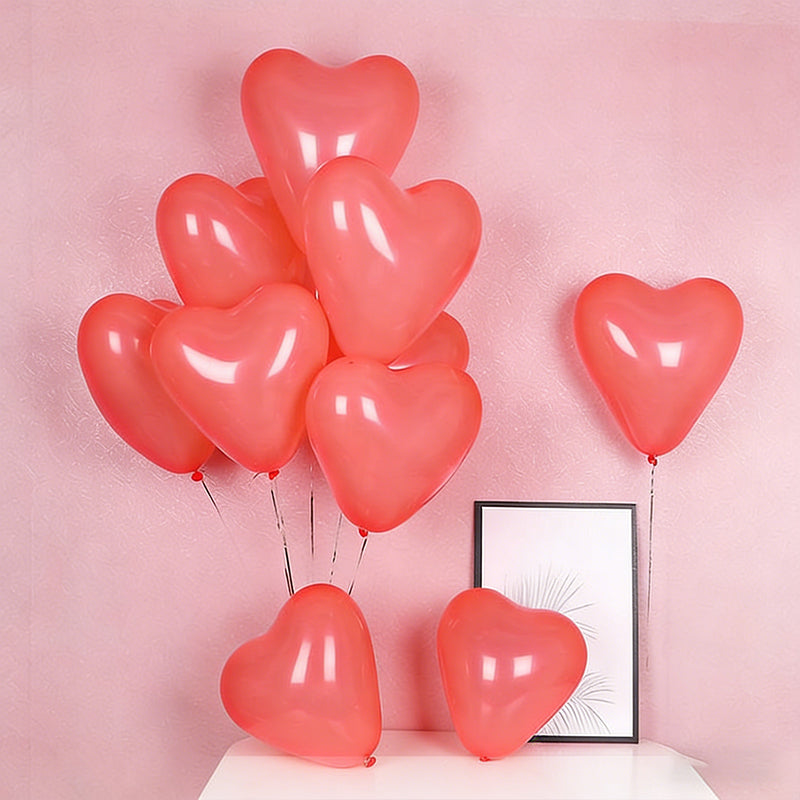 100 Pcs 12 Inch  Heart-Shaped Macaron Latex Balloons Romantic Love Heart Balloons Decorations for Valentine's Day  Anniversary Wedding Bridal Shower Proposal Birthday Party Favor