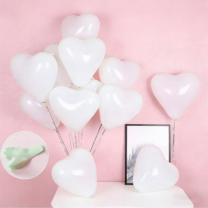 100 Pcs 12 Inch  Heart-Shaped Macaron Latex Balloons Romantic Love Heart Balloons Decorations for Valentine's Day  Anniversary Wedding Bridal Shower Proposal Birthday Party Favor