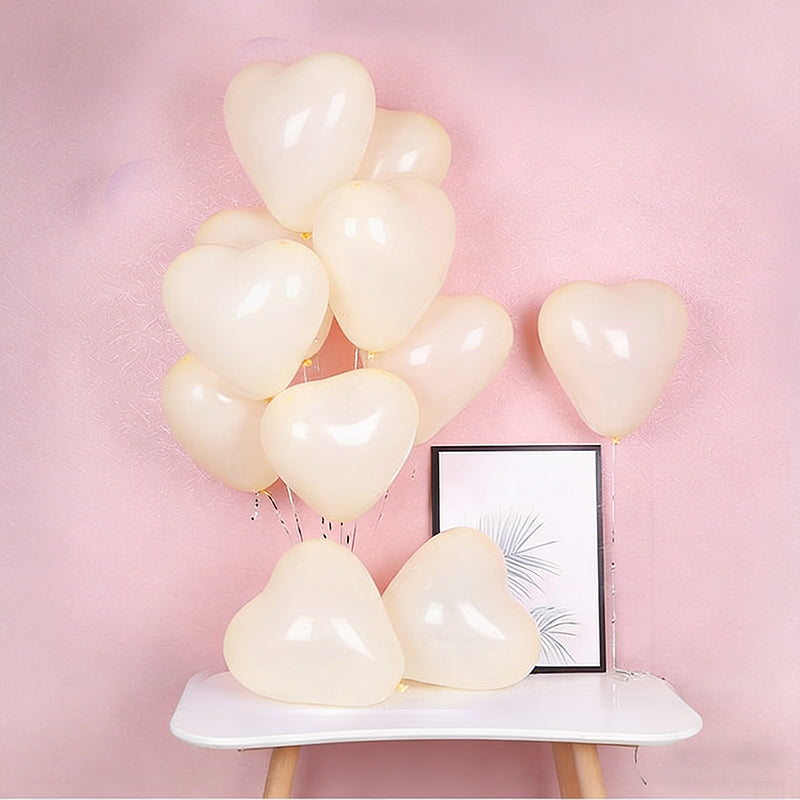 100 Pcs 12 Inch  Heart-Shaped Macaron Latex Balloons Romantic Love Heart Balloons Decorations for Valentine's Day  Anniversary Wedding Bridal Shower Proposal Birthday Party Favor