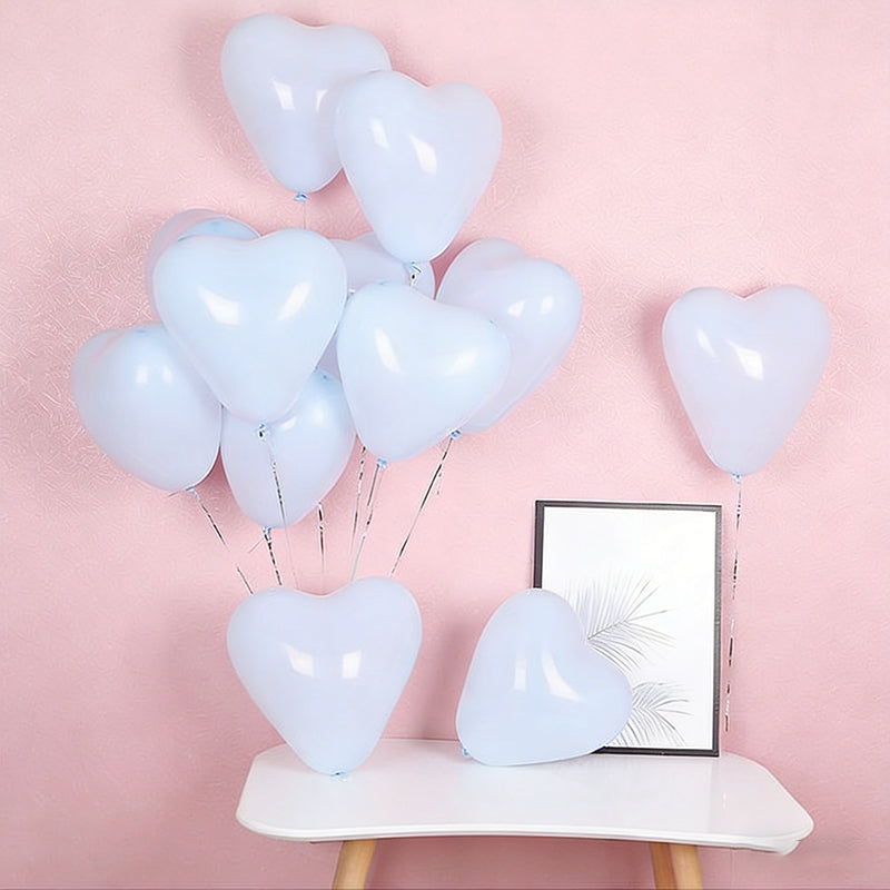 100 Pcs 12 Inch  Heart-Shaped Macaron Latex Balloons Romantic Love Heart Balloons Decorations for Valentine's Day  Anniversary Wedding Bridal Shower Proposal Birthday Party Favor