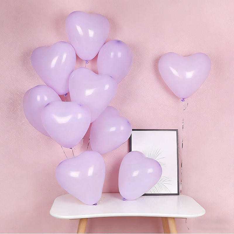 100 Pcs 12 Inch  Heart-Shaped Macaron Latex Balloons Romantic Love Heart Balloons Decorations for Valentine's Day  Anniversary Wedding Bridal Shower Proposal Birthday Party Favor