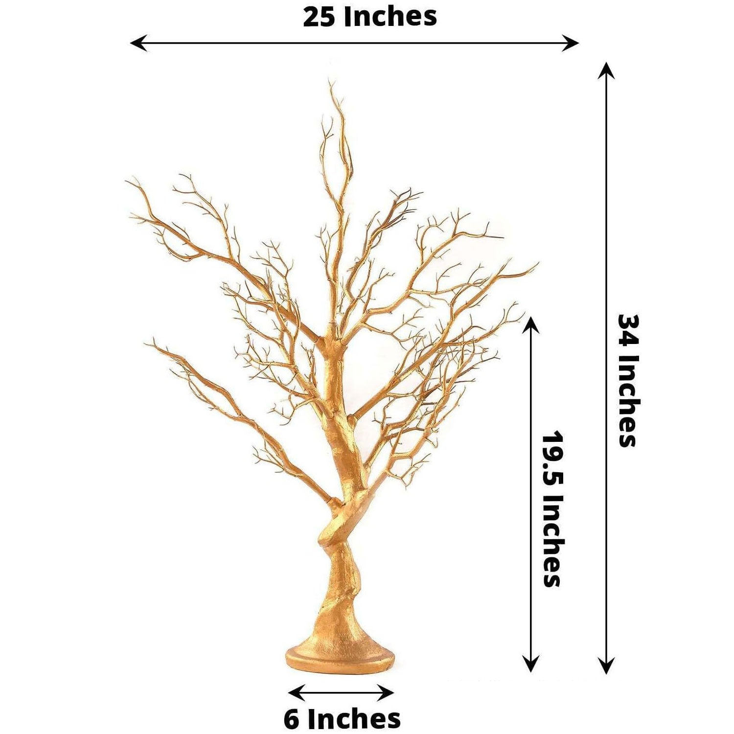 Manzanita Tree Centerpiece 34" White with 8 Acrylic Bead Chains