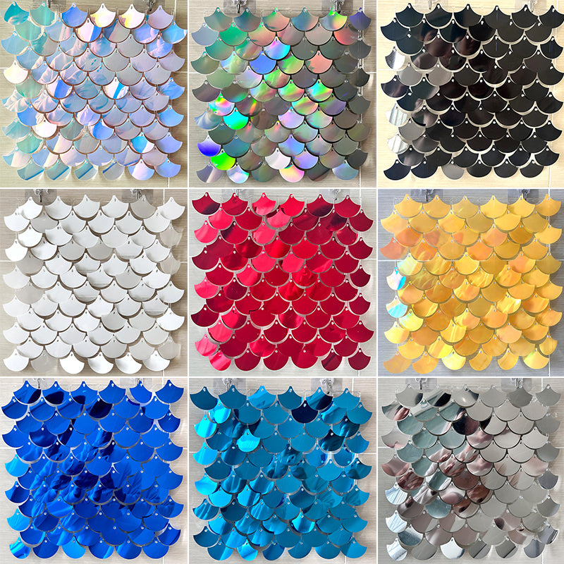 Mermaid Foil Fringe Curtains Backdrop  (24 Count)  Birthday Party Decorations Photo Booth Props Sea Mermaid Party Decorations Supplies