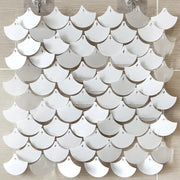 Spangle Mermaid Shimmer Sequin Wall Panel Backdrops (24 panels) White