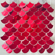 Spangle Mermaid Shimmer Sequin Wall Panel Backdrops (24 panels) Red
