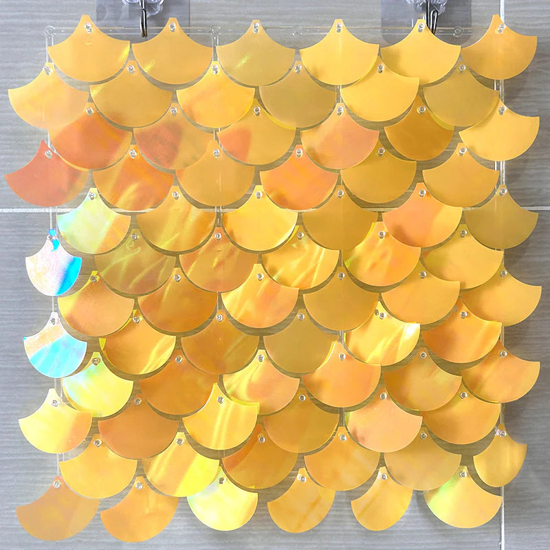 Spangle Mermaid Shimmer Sequin Wall Panel Backdrops (24 panels) Fantasy Yellow