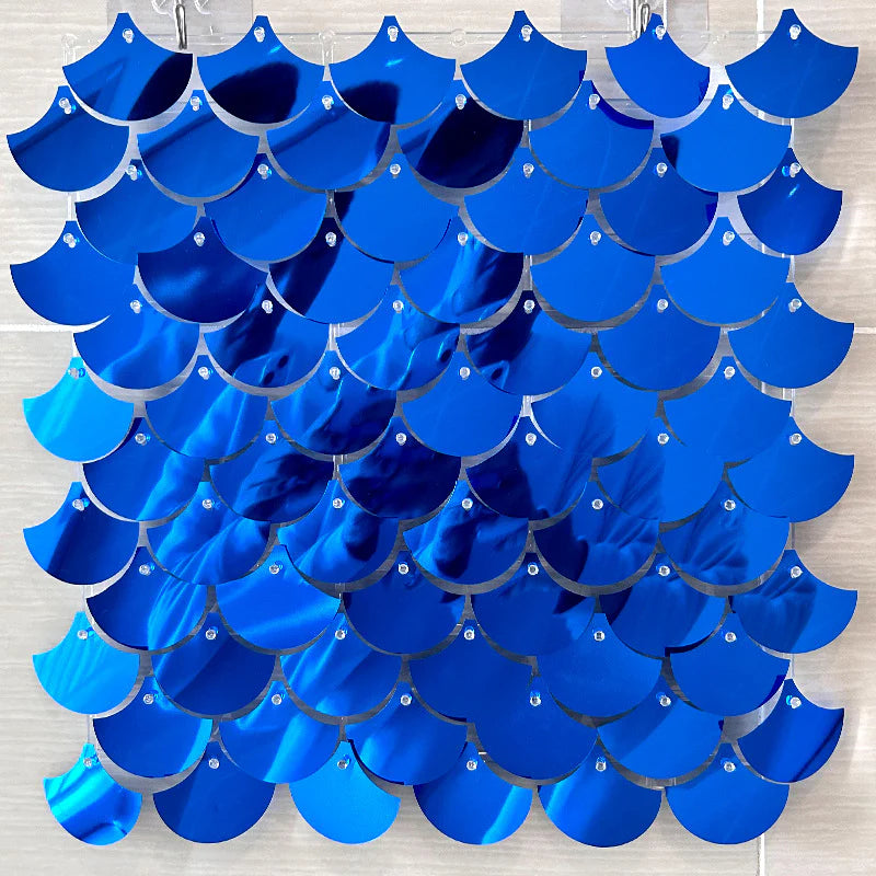 Spangle Mermaid Shimmer Sequin Wall Panel Backdrops (24 panels) Blue