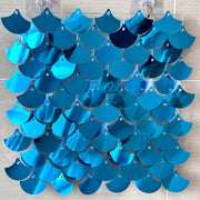 Spangle Mermaid Shimmer Sequin Wall Panel Backdrops (24 panels) Lake Blue