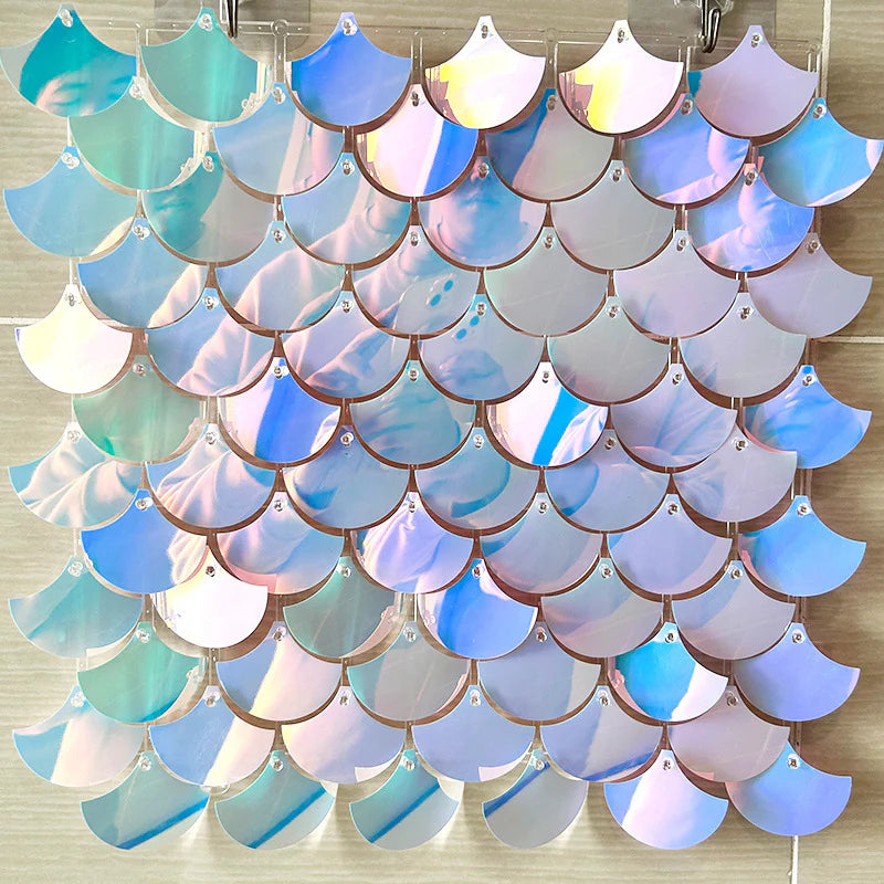 Spangle Mermaid Shimmer Sequin Wall Panel Backdrops (24 panels) Dreamy Blue