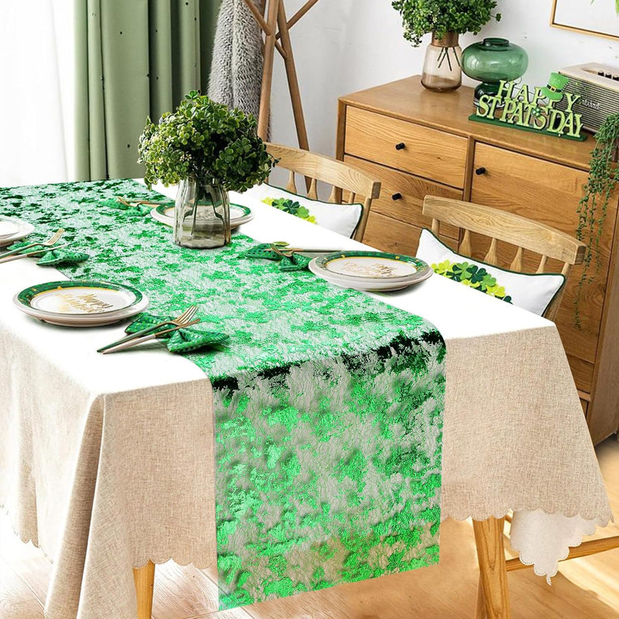 Mesh Polyester Table Runner 11"X108" Metallic Gold