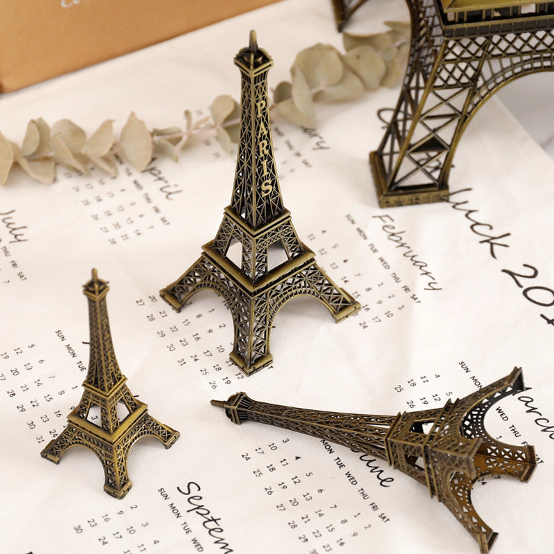 Metal Eiffel Tower Table Centerpiece 10" Bronze