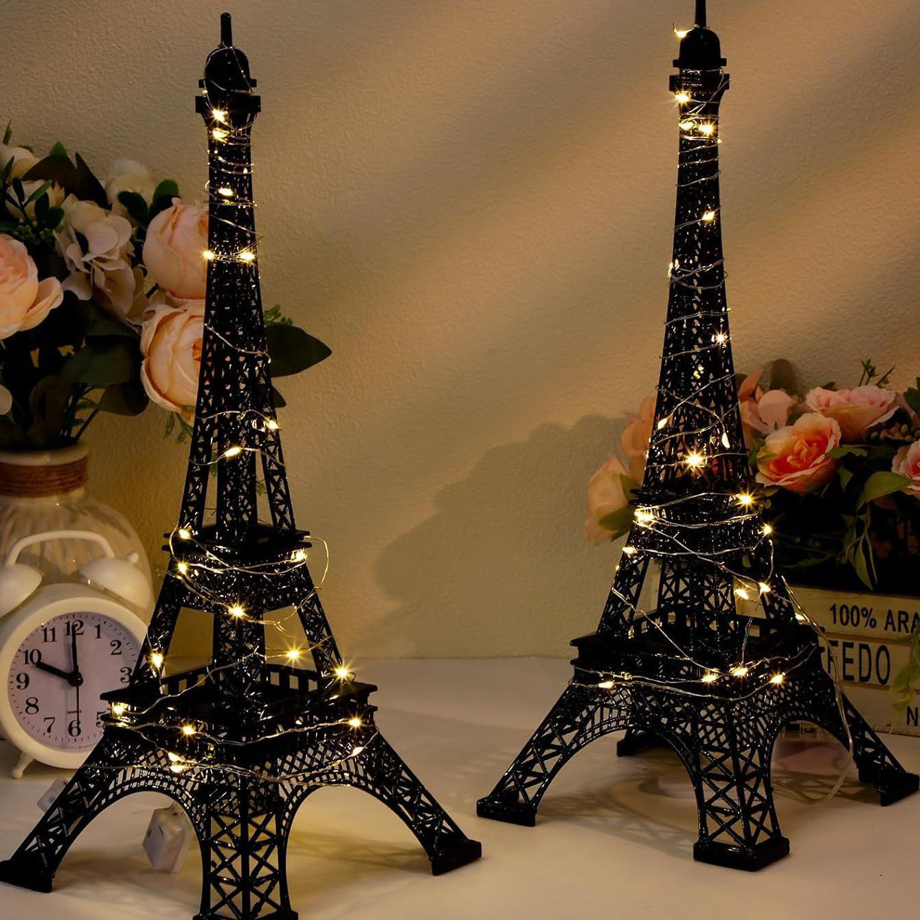 Metal Eiffel Tower Table Centerpiece 10" Bronze