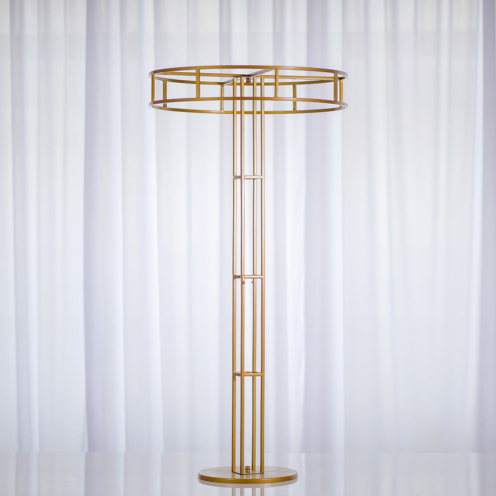 Metal Floral Riser 46" Gold Open Frame Design