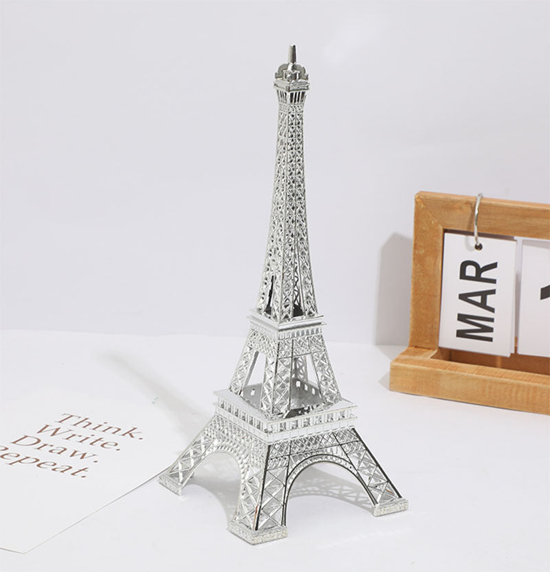 Eiffel Tower Model Eiffel Tower Metallic Statue Eiffel Tower Figurine Silver