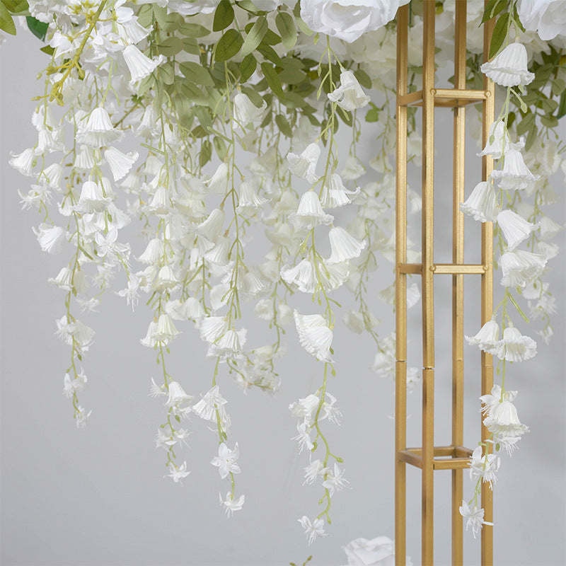 Metal Floral Riser 46" Gold Open Frame Design