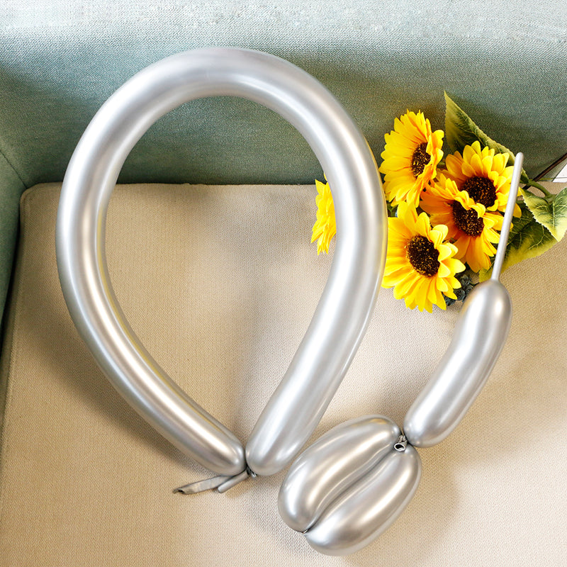 Metallic Silver Latex Balloons For Birthday Parties Weddings Baby Showers And Other Decorations Available In Multiple Sizes: 8Inch, 12Inch, 10Inch, And 5Inch.