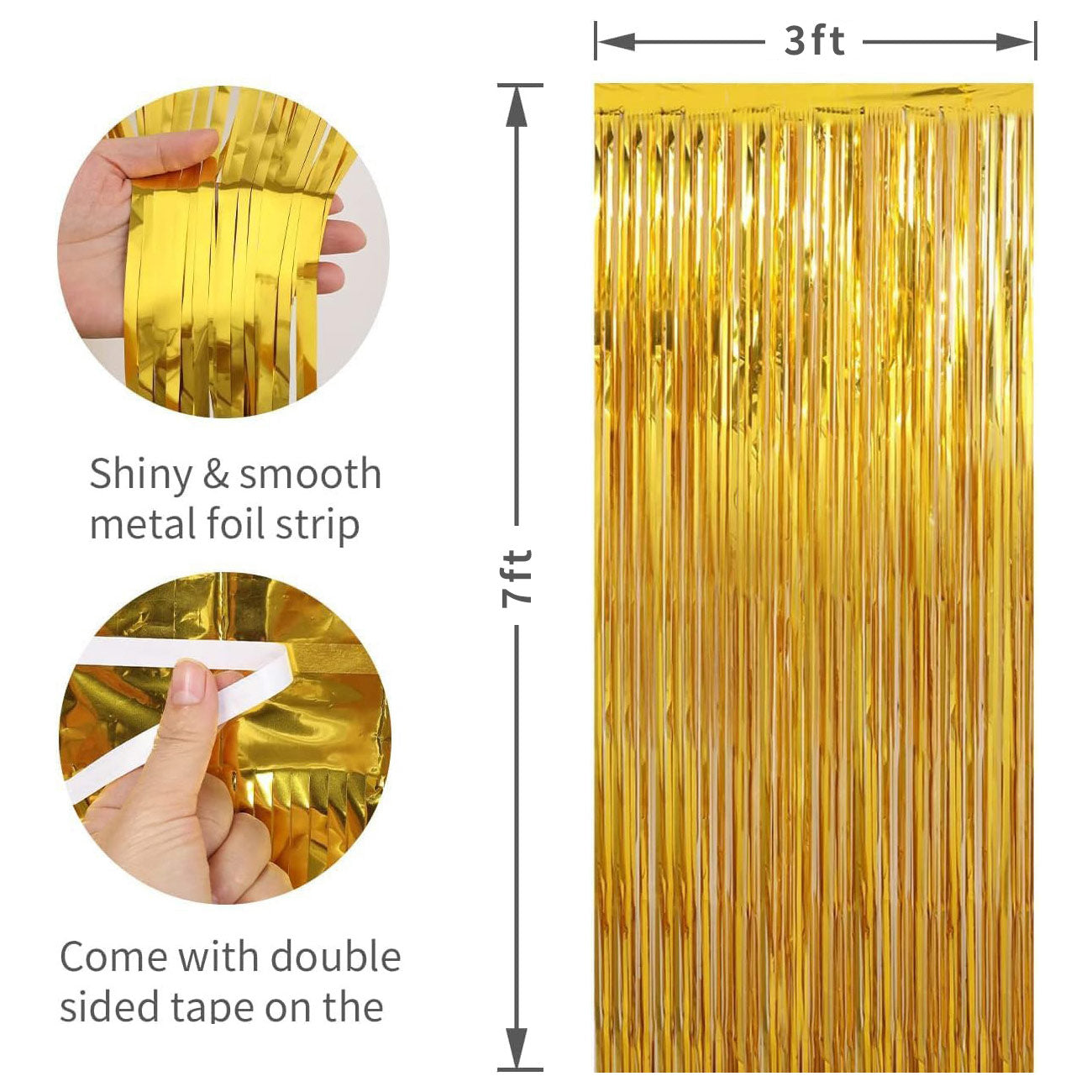 Metallic Tinsel Foil Fringe Doorway Curtain Party Backdrop 7ft Purple