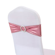 6"x14" Buckle Metallic Spandex Stretch Chair Band 5Pc Rose Pink