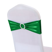 6"x14" Buckle Metallic Spandex Stretch Chair Band 5Pc Green