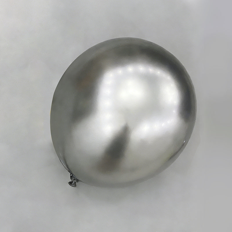 Metallic Silver Latex Balloons For Birthday Parties Weddings Baby Showers And Other Decorations Available In Multiple Sizes: 8Inch, 12Inch, 10Inch, And 5Inch.