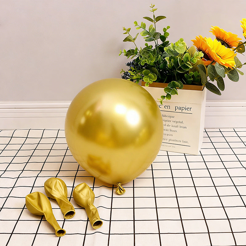 Metallic Gold Latex Balloons For Birthday Party Decorations Available In 5Inch, 10Inch, 12Inch, 18Inch,36Inch