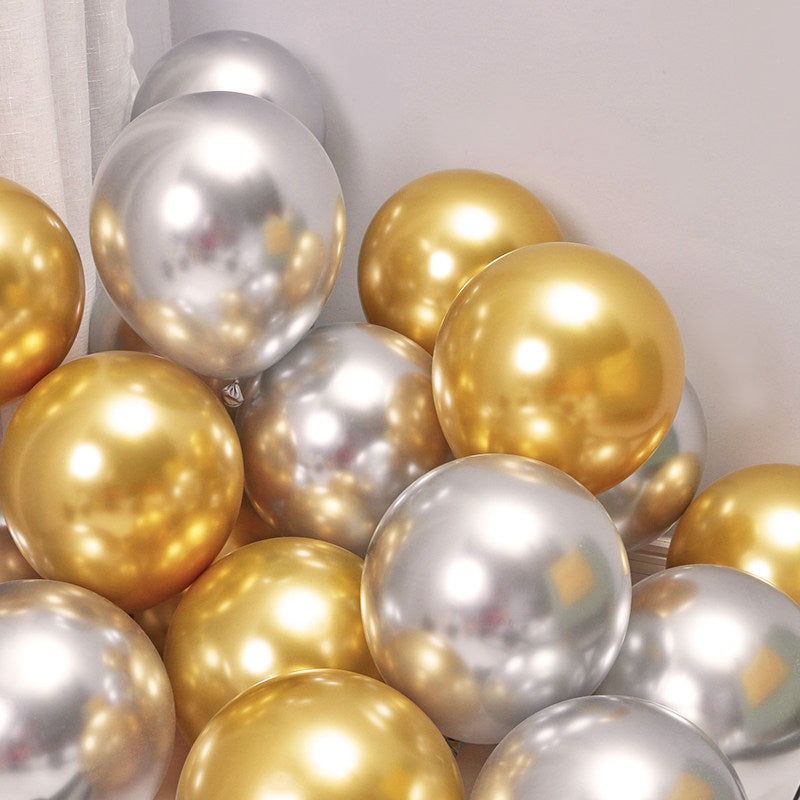 Metallic Gold Latex Balloons For Birthday Party Decorations Available In 5Inch, 10Inch, 12Inch, 18Inch,36Inch