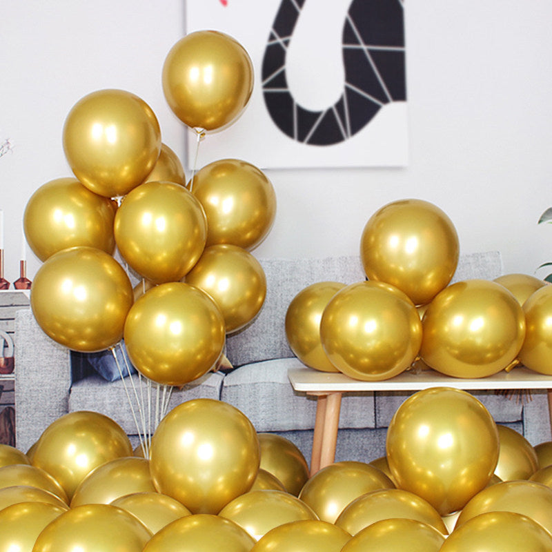 Metallic Gold Latex Balloons For Birthday Party Decorations Available In 5Inch, 10Inch, 12Inch, 18Inch,36Inch