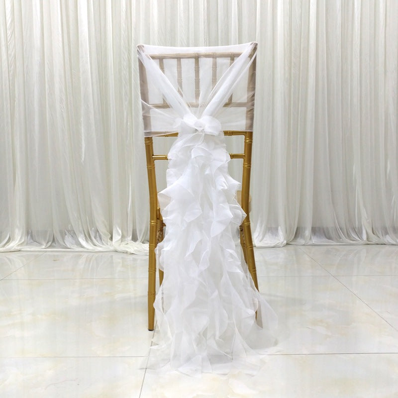 Milk Yarn Chair Back Slip Cover White