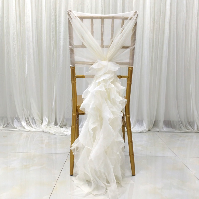 Milk Yarn Chair Back Slip Cover Beige