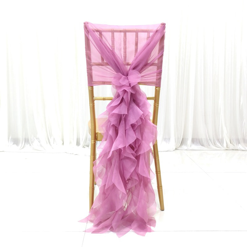 Milk Yarn Chair Back Slip Cover Purple