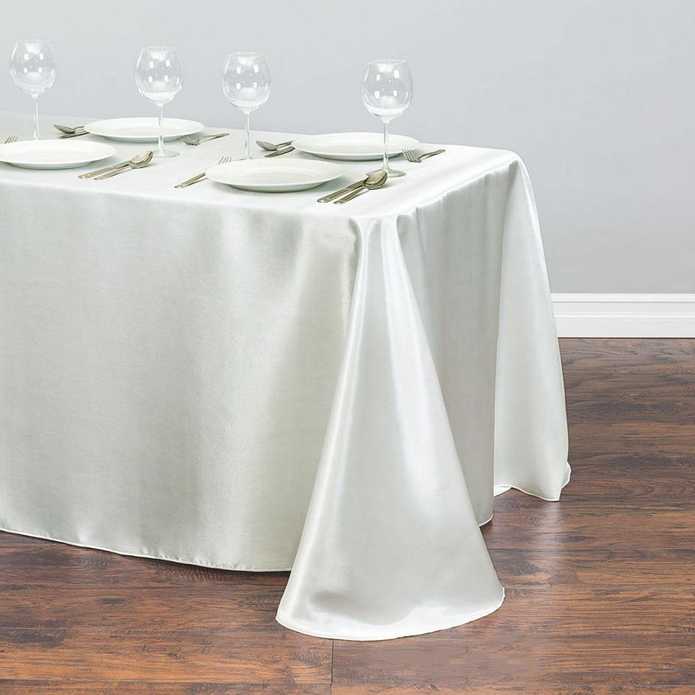 Satin Rectangular 90"x156" Tablecloth Milky