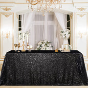 Shimmering Sequin Rectangle Tablecloth Black