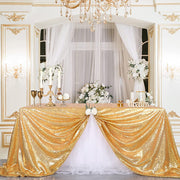 Shimmering Sequin Rectangle Tablecloth Gold