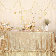 Shimmering Sequin Rectangle Tablecloth Champagne