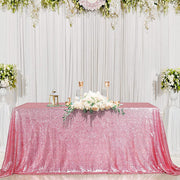 Shimmering Sequin Rectangle Tablecloth Pink