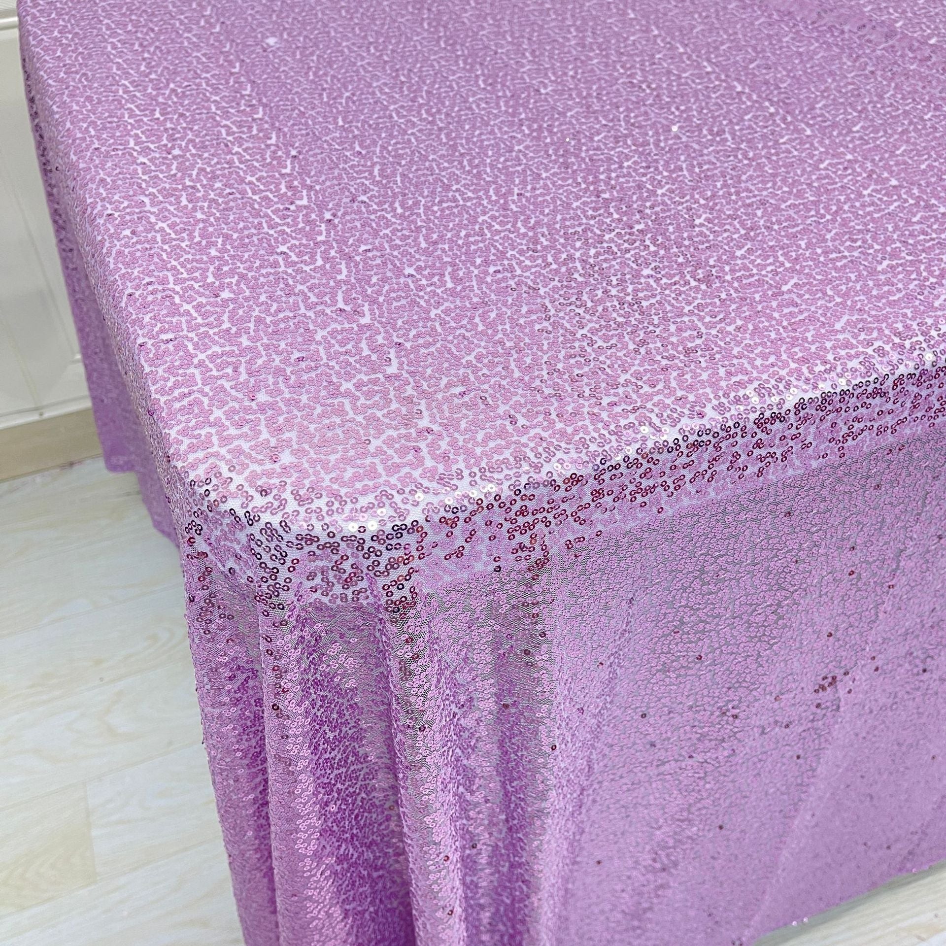 Shimmering Sequin Rectangle Tablecloth Light Purple
