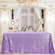 Shimmering Sequin Rectangle Tablecloth Light Purple