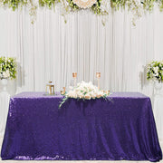 Shimmering Sequin Rectangle Tablecloth Eggplant Purple