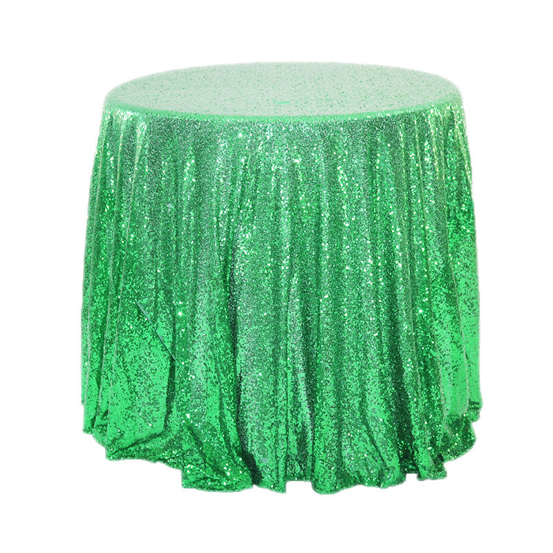 Glitz Sequins 132" Round Tablecloth Mint Green