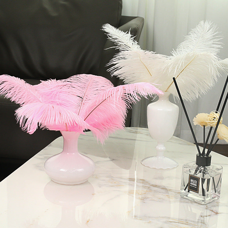 12Pcs Ostrich Feathers 13-16 Inch Bulk Feathers Pink