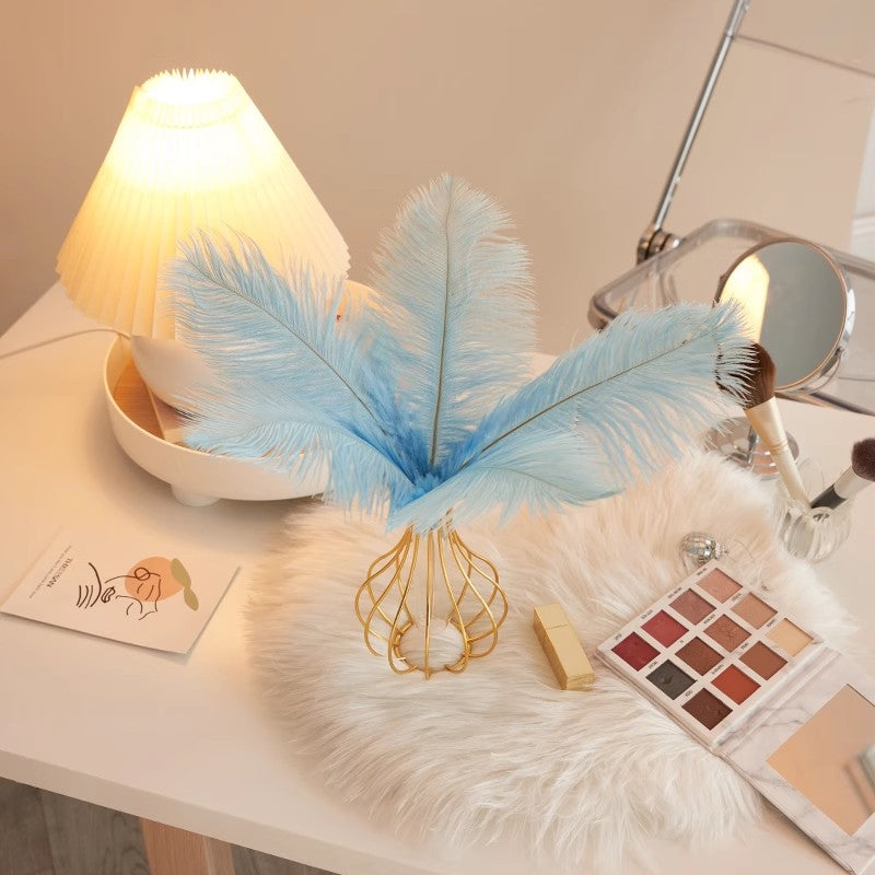 12Pcs Ostrich Feathers 24-26 inch Bulk Feathers Lake Blue