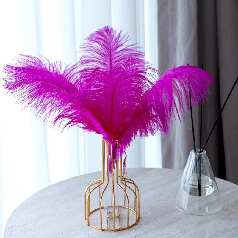 12Pcs Ostrich Feathers 24-26 inch Bulk Feathers Rose Red