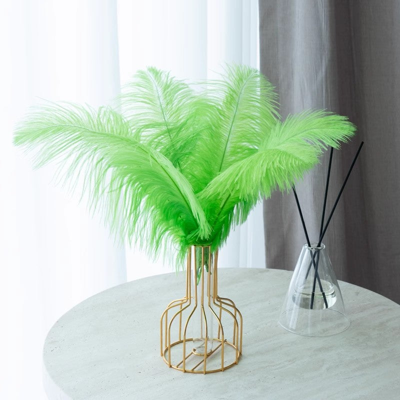 12Pcs Ostrich Feathers 24-26 inch Bulk Feathers Lime Green