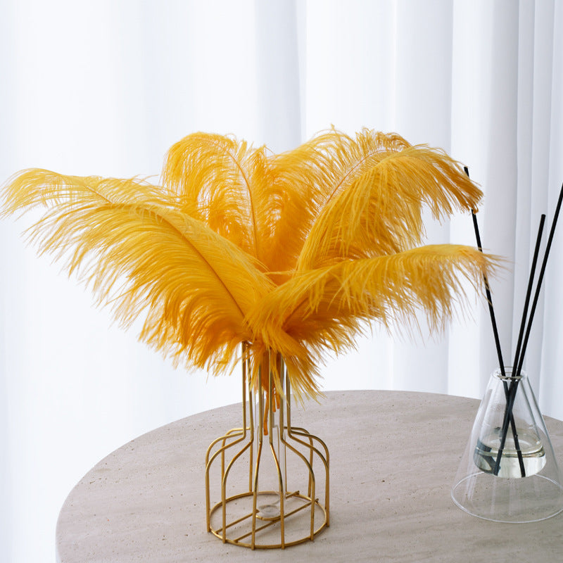 12Pcs Ostrich Feathers 13-16 Inch Bulk Feathers Gold