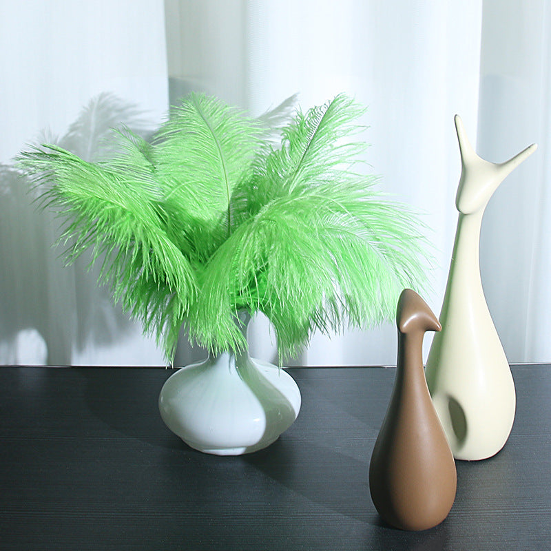12Pcs Ostrich Feathers 13-16 Inch Bulk Feathers Lime Green