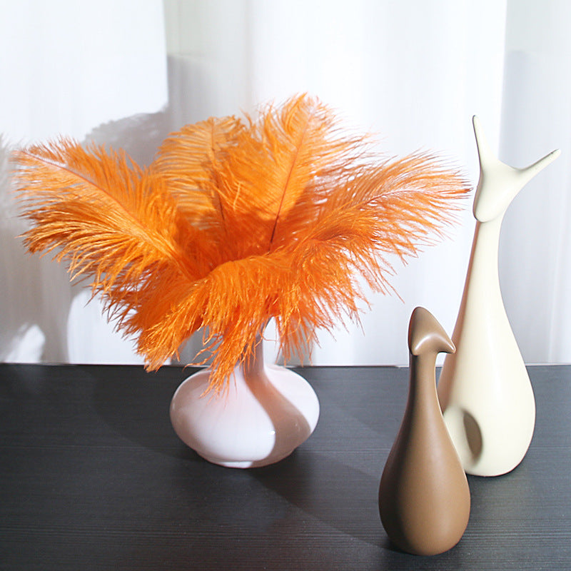 12Pcs Ostrich Feathers 24-26 inch Bulk Feathers Orange