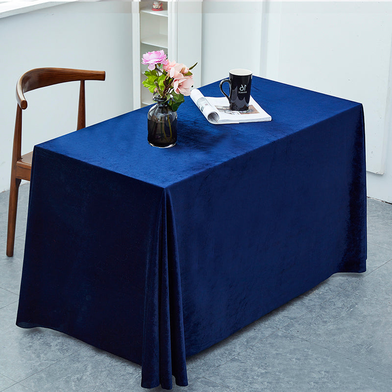 Velvet 90"x132" Rectangular Tablecloth Navy