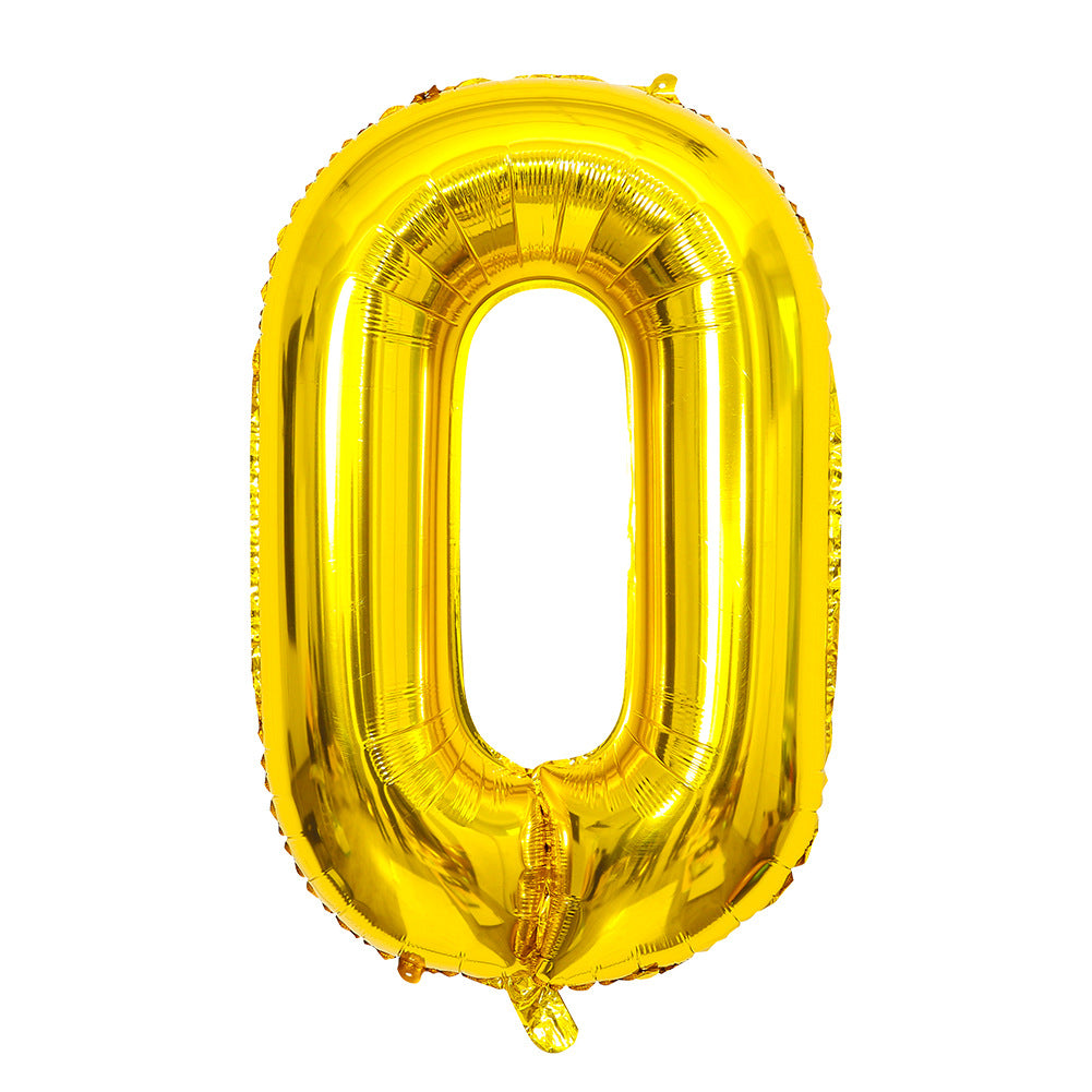 32" Gold Letter Balloons Alphabet Number Foil Mylar Balloons Number "0"