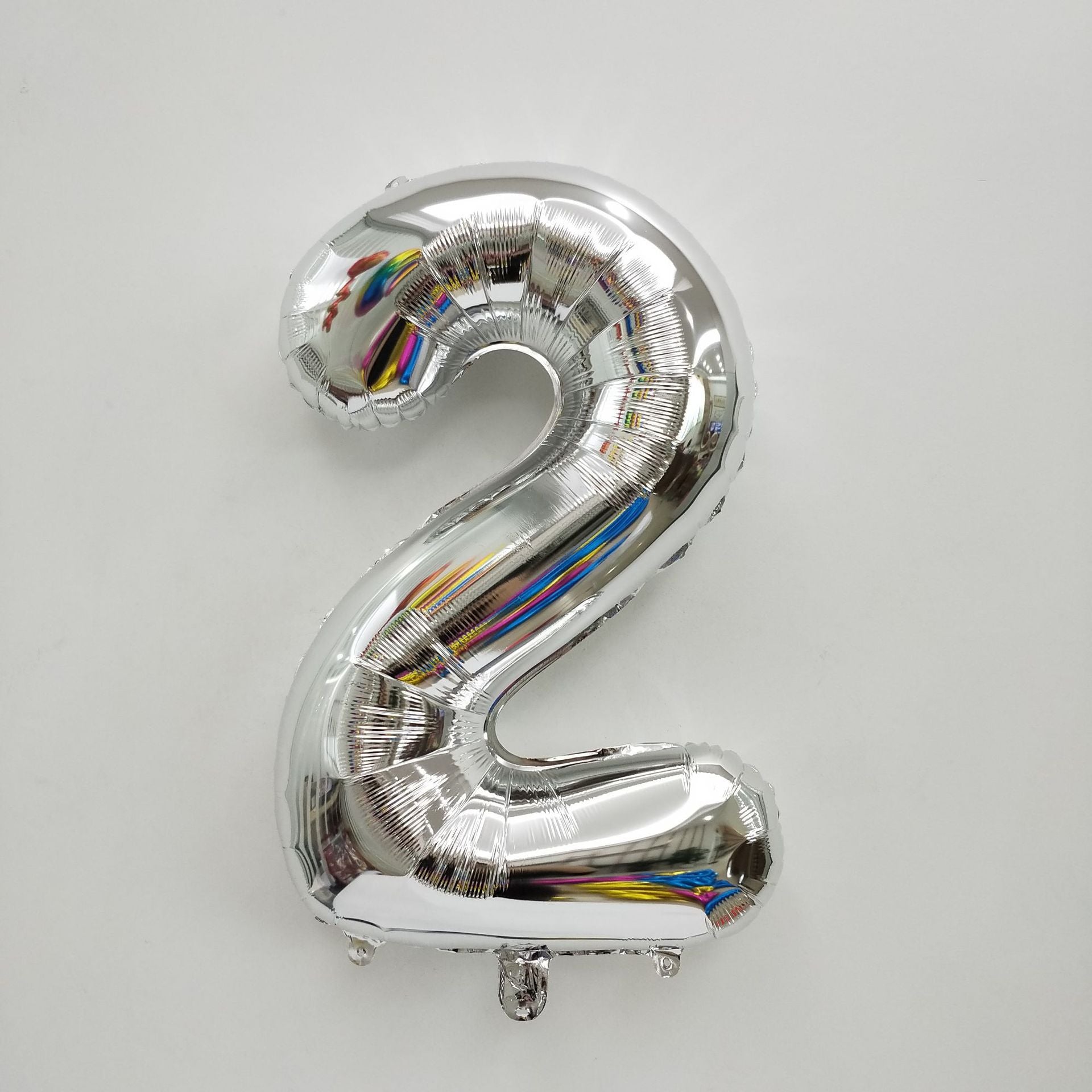 16" Silver Letter Balloons Alphabet Number Foil Mylar Balloons Number "2"