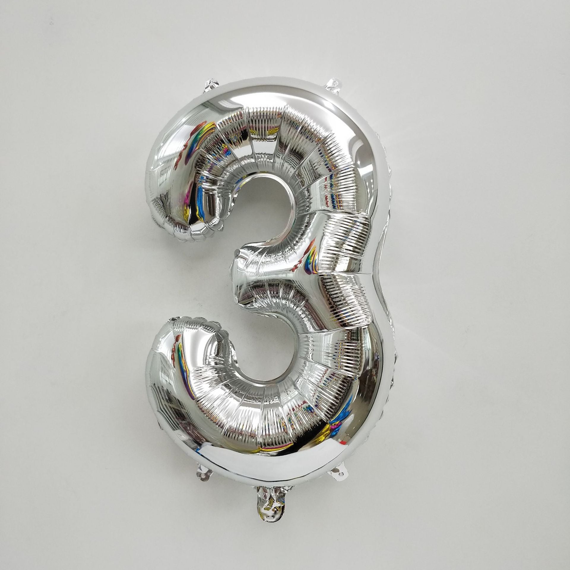 16" Silver Letter Balloons Alphabet Number Foil Mylar Balloons Number "3"